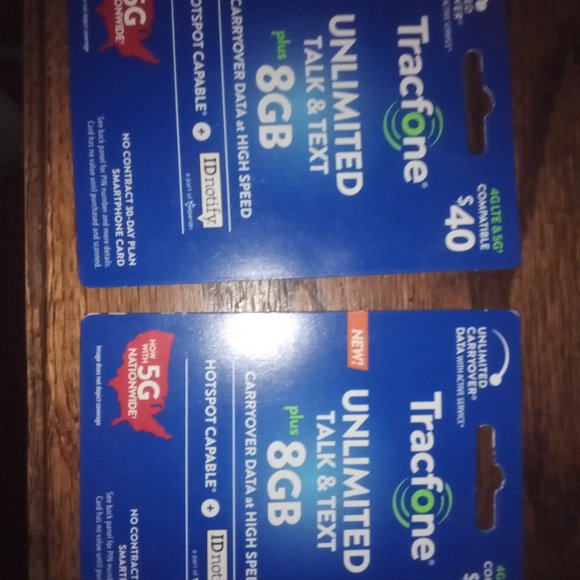 Two TracFone Unlimited Talk and Text Phone Cards - Picture 3 of 5